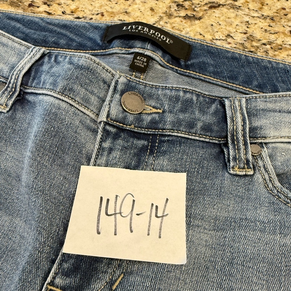Liverpool Los Angeles cropped jeans rolled raw hem SZ 6/28 - Picture 11 of 12